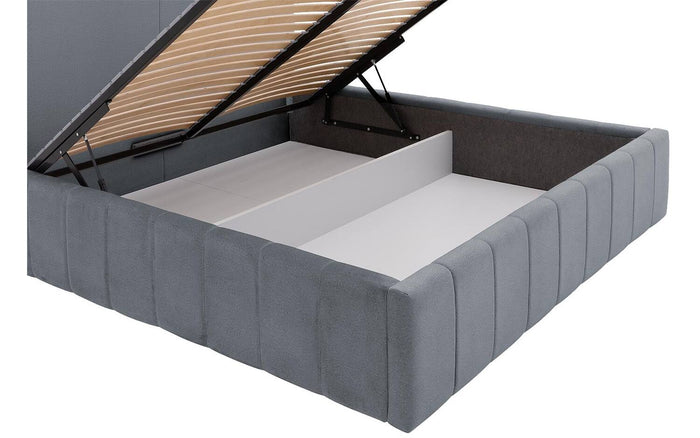 Goossens Bedframe Carte - 180 x 200 - Velours middengrijs 23 - Fluweel