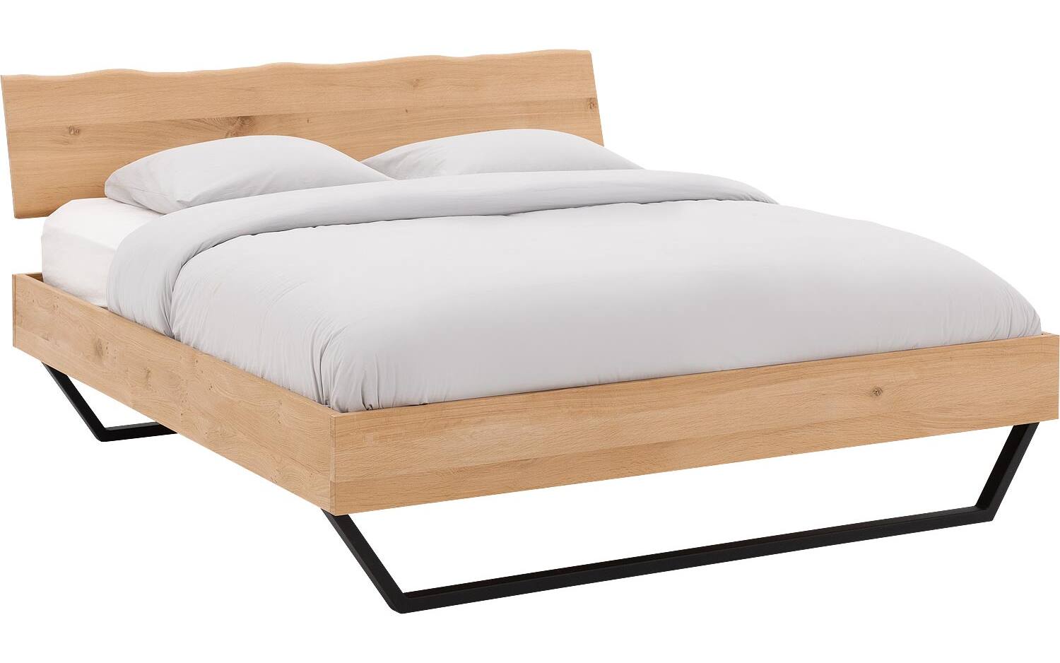 Goossens Bedframe Slade, Bedframe 160 x 210 cm hoofdbord organisch