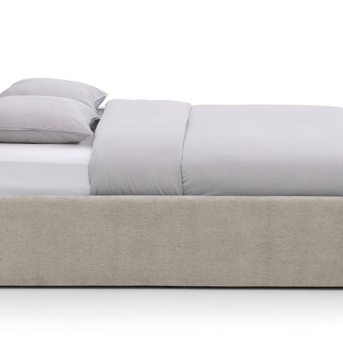 Goossens Bedframe Mysen Storage - 140 x 200 - Stof fijn geweven taupe