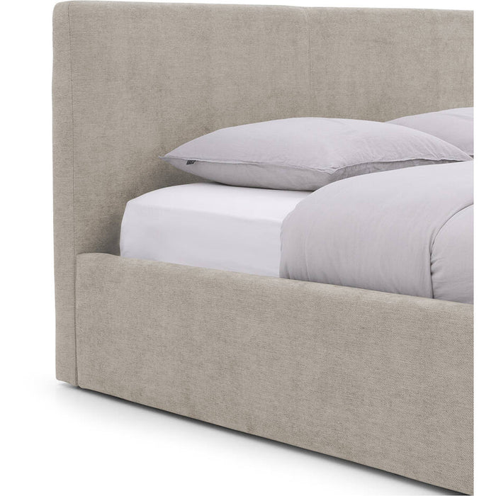 Goossens Bedframe Mysen Storage - 140 x 200 - Stof fijn geweven taupe