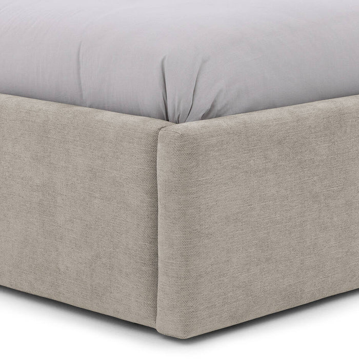 Goossens Bedframe Mysen Storage - 140 x 200 - Stof fijn geweven taupe
