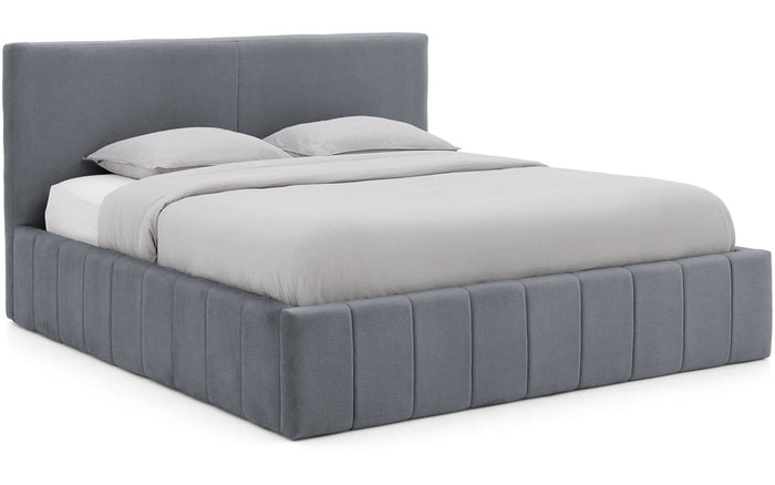 Goossens Bedframe Carte - 160 x 200 - Velours middengrijs 23 - Fluweel