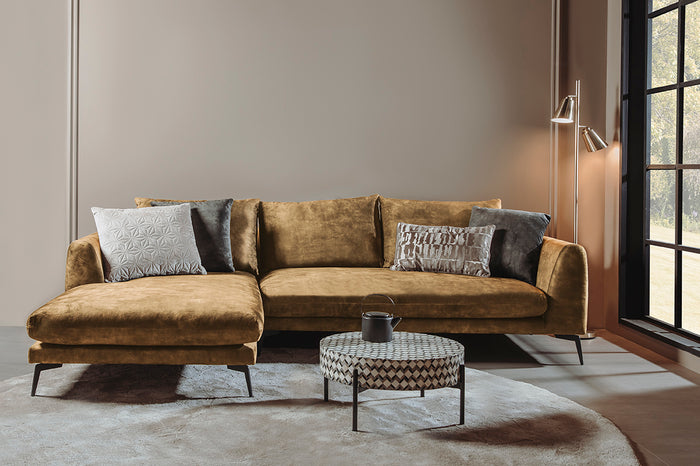 Tower living nottingham 2,5-ar + chaise l - adore 015 yellow orange