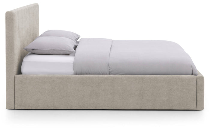 Goossens Bedframe Mysen Storage - 180 x 200 - Stof fijn geweven taupe