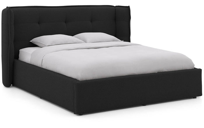 Goossens Gestoffeerd Bedframe Canon - 140 x 200 - Stof boucle zwart -