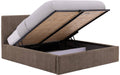 Goossens Bedframe Mysen Storage - 180 x 200 - Stof fijn geweven bruin