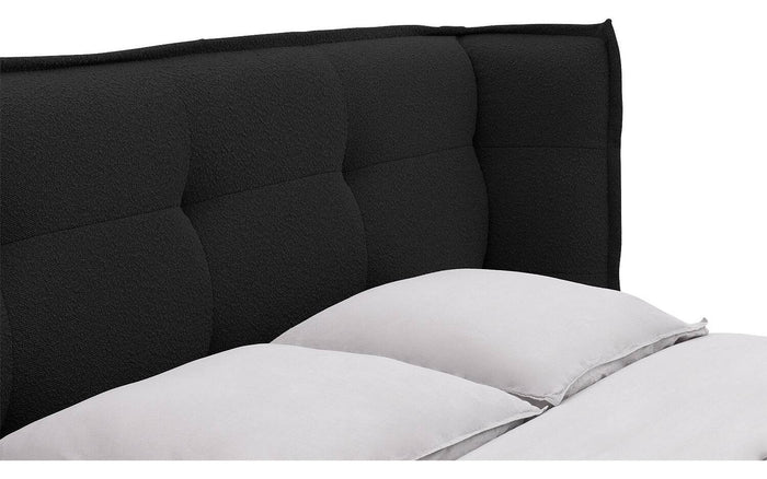 Goossens Gestoffeerd Bedframe Canon - 140 x 200 - Stof boucle zwart -