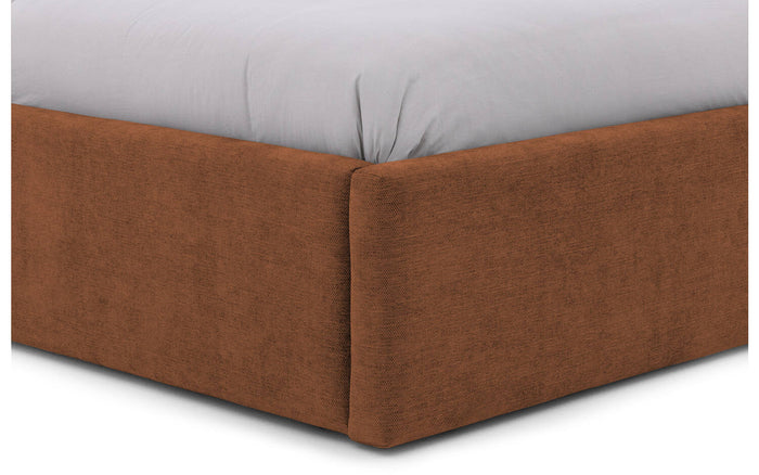Goossens Bedframe Mysen Storage - 140 x 200 - Stof fijn geweven brique