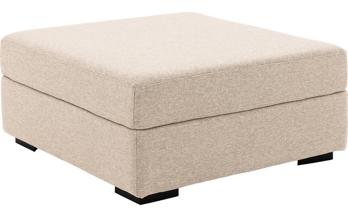 Goossens Hocker Lucca in stof grof geweven naturel