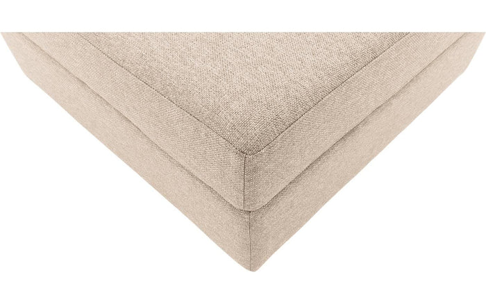 Goossens Hocker Lucca in stof grof geweven naturel