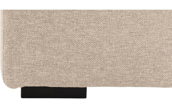 Goossens Hocker Lucca in stof grof geweven naturel