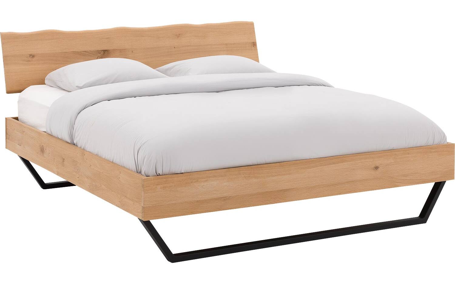 Goossens Bedframe Slade, Bedframe 180 x 210 cm hoofdbord organisch