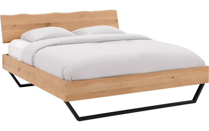 Goossens Bedframe Slade, Bedframe 180 x 210 cm hoofdbord organisch