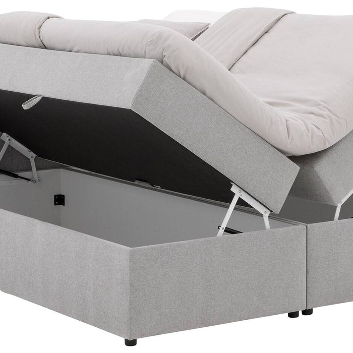 Goossens Boxspring Store met opbergruimte - grijs - 180 x 212 cm cm