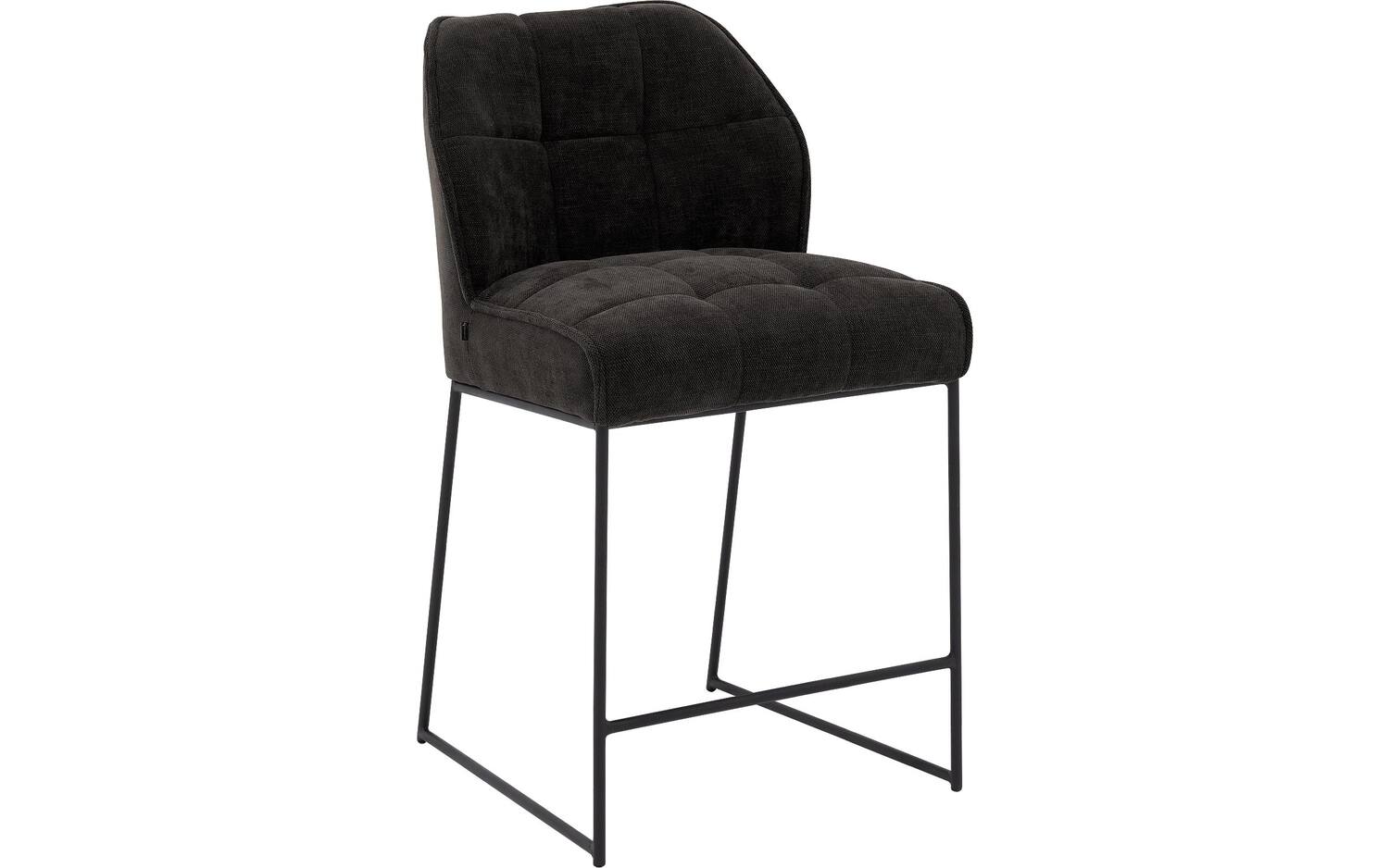 Goossens Barstoel Ronnie, Barstoel, zithoogte 72 cm - grijs Textiel