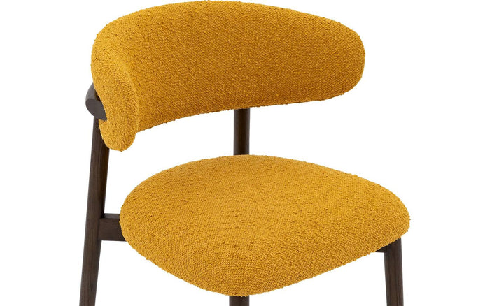 Goossens Counterstoel Diede, Counterstoel - geel Bouclé zonder