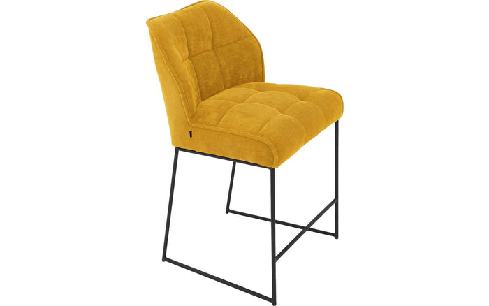 Goossens Barstoel Ronnie, Barstoel, zithoogte 72 cm - geel Textiel