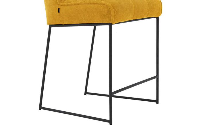 Goossens Barstoel Ronnie, Barstoel, zithoogte 72 cm - geel Textiel