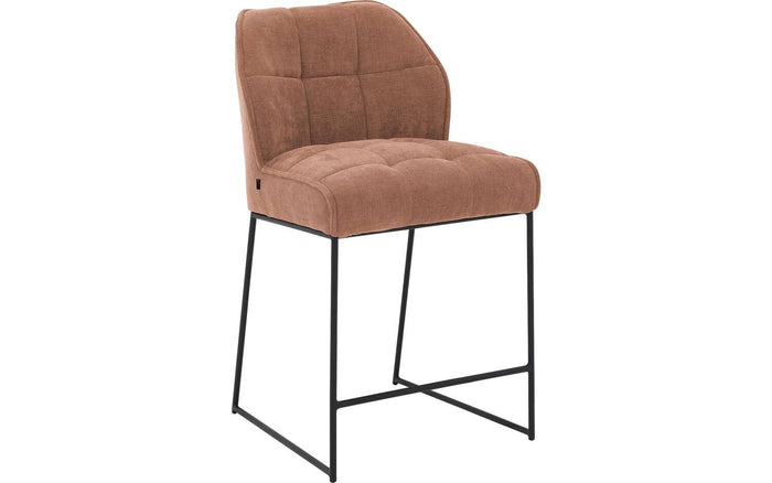 Goossens Barstoel Ronnie, Barstoel, zithoogte 72 cm - roze Textiel