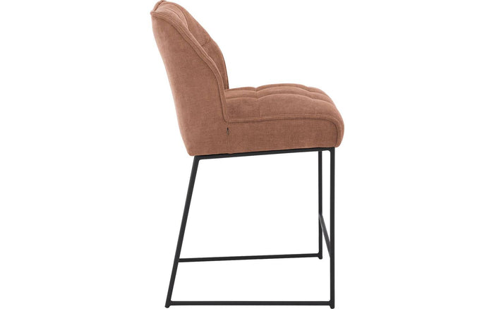 Goossens Barstoel Ronnie, Barstoel, zithoogte 72 cm - roze Textiel