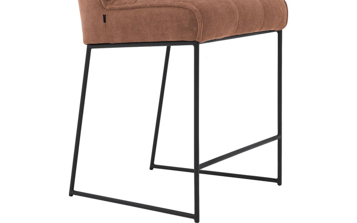 Goossens Barstoel Ronnie, Barstoel, zithoogte 72 cm - roze Textiel