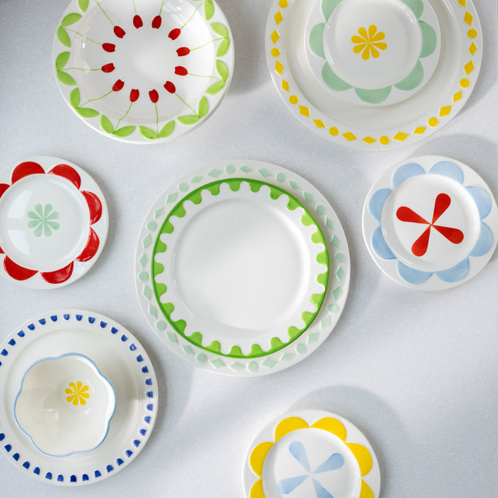 &k amsterdam Folk Bord Ø 27,5 cm - Geel - Set van 2