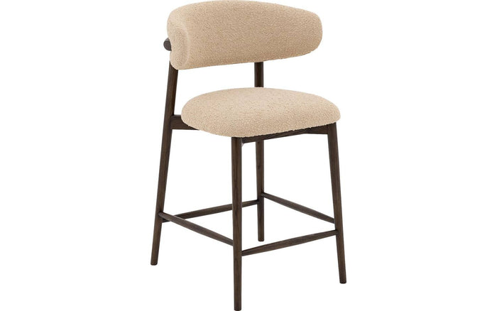 Goossens Counterstoel Diede, Counterstoel - bruin Boucle zonder