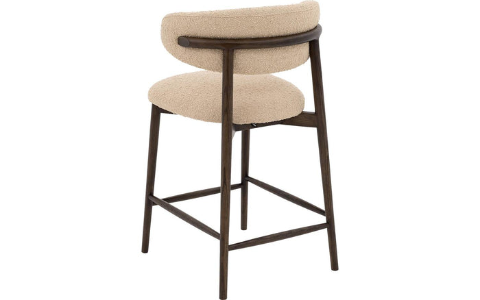 Goossens Counterstoel Diede, Counterstoel - bruin Boucle zonder