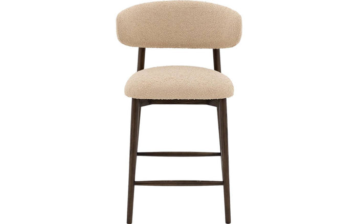 Goossens Counterstoel Diede, Counterstoel - bruin Boucle zonder