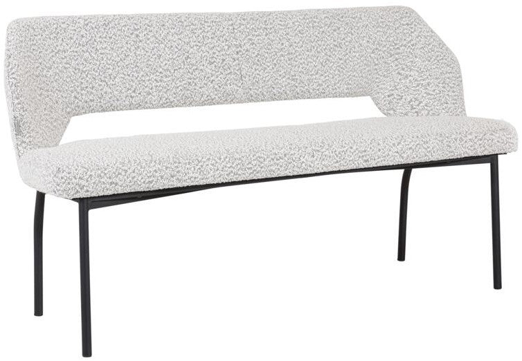MUST Living Bench Bloom 150,86x150x57 cm, bouclé light grey