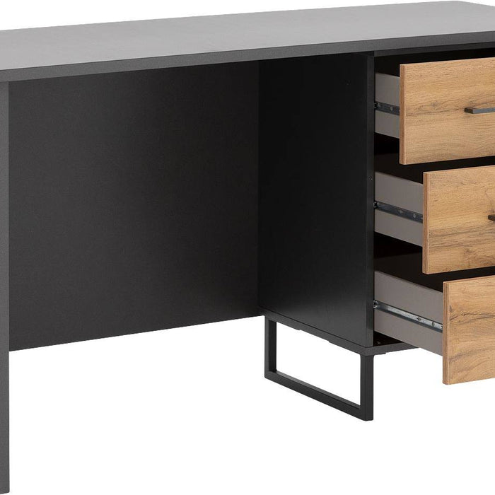 Goossens Basic Commode Bastion, Bureau 3 laden rechts, 140 cm breed