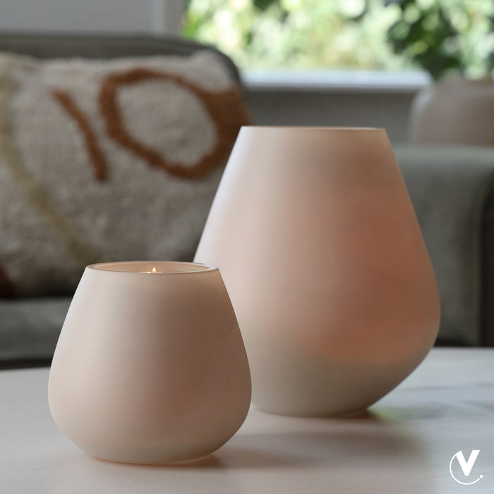 Vase The World Tasman XS matte ivory Ø12,5 x H11,5 cm (set van 2)