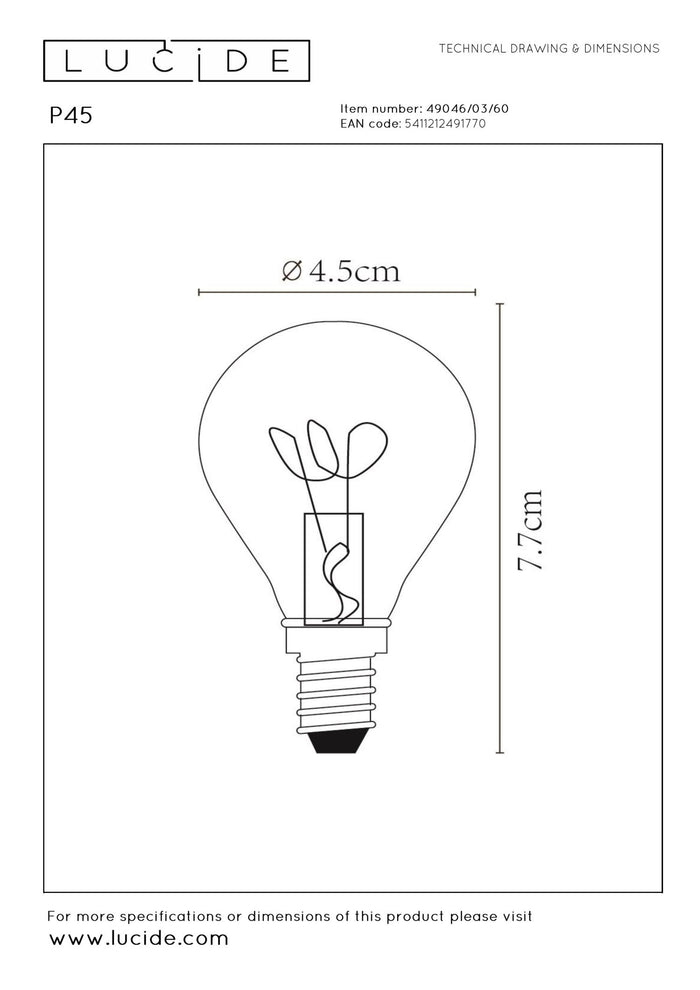 Lucide P45 Filament lamp - Transparant
