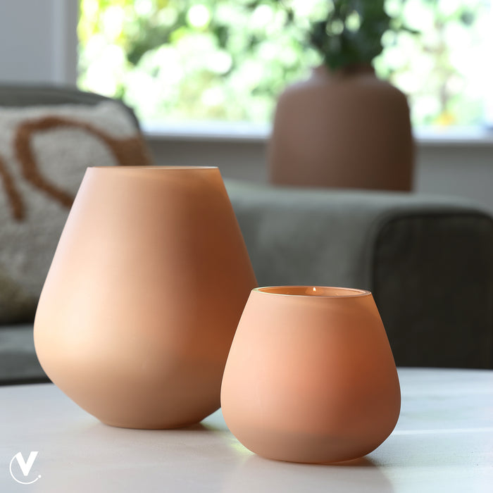 Vase The World - Tasman XS matte sand Ø12,5 x H11,5 cm (set van 2)