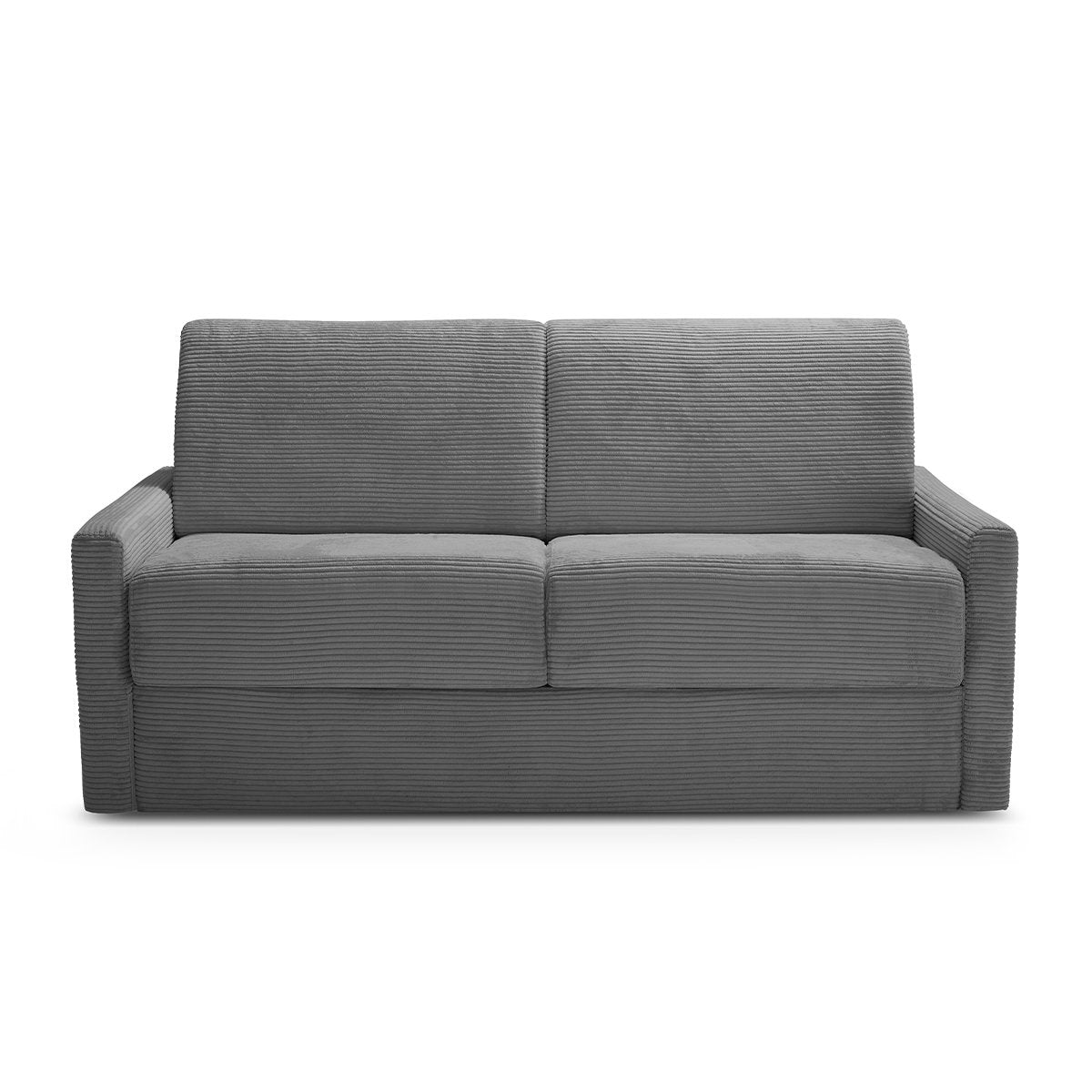 Calicosy - Slaapbank 3-zits in geribbeld fluweel Cosenza - Antraciet