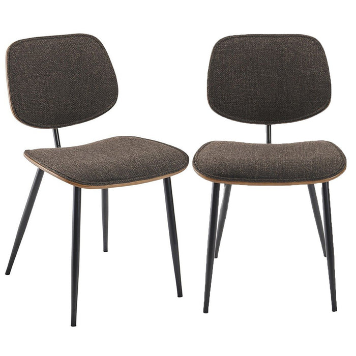 Signature - Eetkamerstoelen met stof Olympia - Bruin - Set van 2
