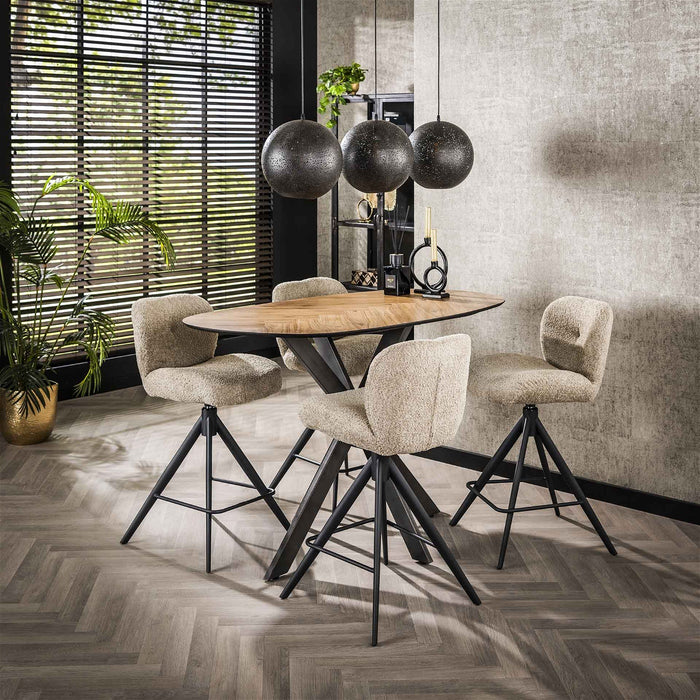 Giga Meubel - Bartafel Organisch 140cm - Naturel Gerecycled Teak