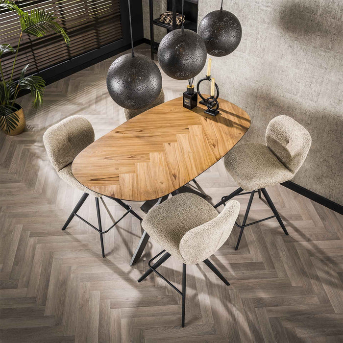Giga Meubel - Bartafel Organisch 140cm - Naturel Gerecycled Teak