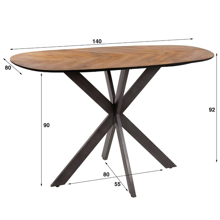 Giga Meubel - Bartafel Organisch 140cm - Naturel Gerecycled Teak