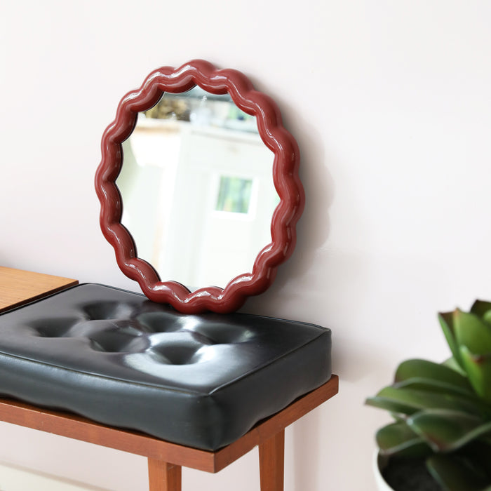 &klevering Zigzag Spiegel Ø 40,5 cm - Burgundy