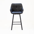 Giga Meubel - Barstoel Shannon Zwart Draaibaar  - PU leer|Staal|Metaal