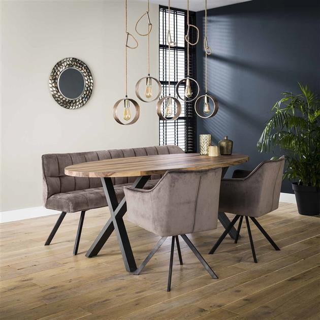 Giga Meubel - Eetkamerbank Velvet Antraciet - 180x59x84cm