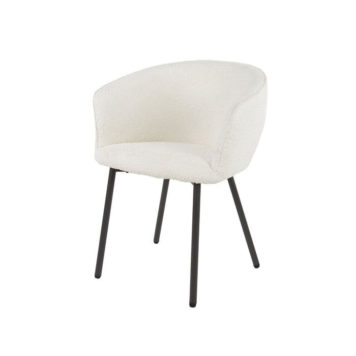 Giga Meubel - Armstoel Bouclé Wit Draaibaar - Zithoogte 49cm