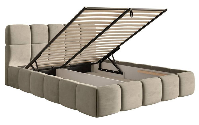 NADUVI Collection Bedframe Chloe velvet 160 x 200 met