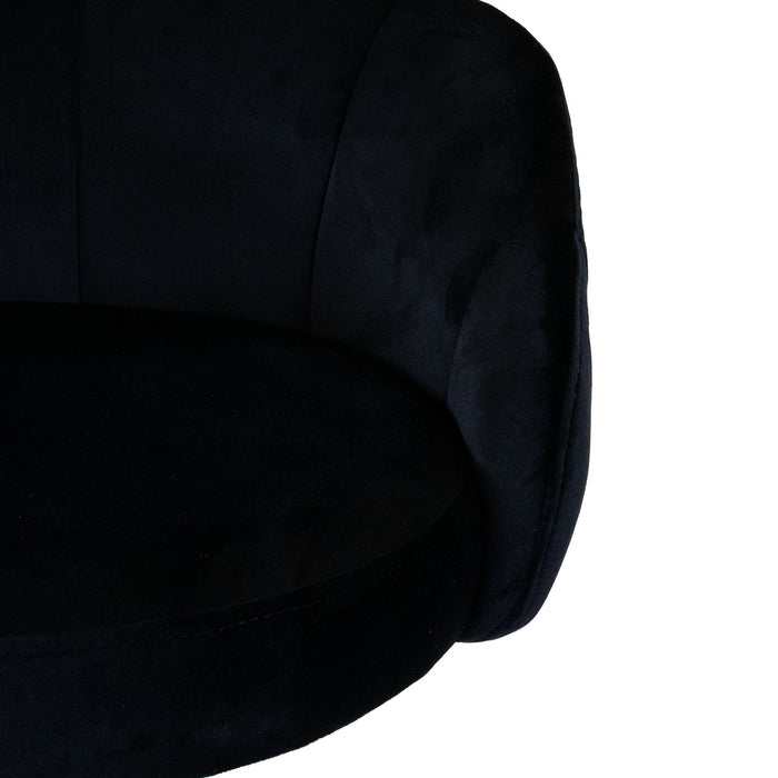 Giga Meubel - Barstoel Zwart - Velvet - Stoel Lise - Set van 2