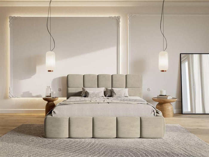 NADUVI Collection Bedframe Chloe velvet 140 x 200 met opbergruimte