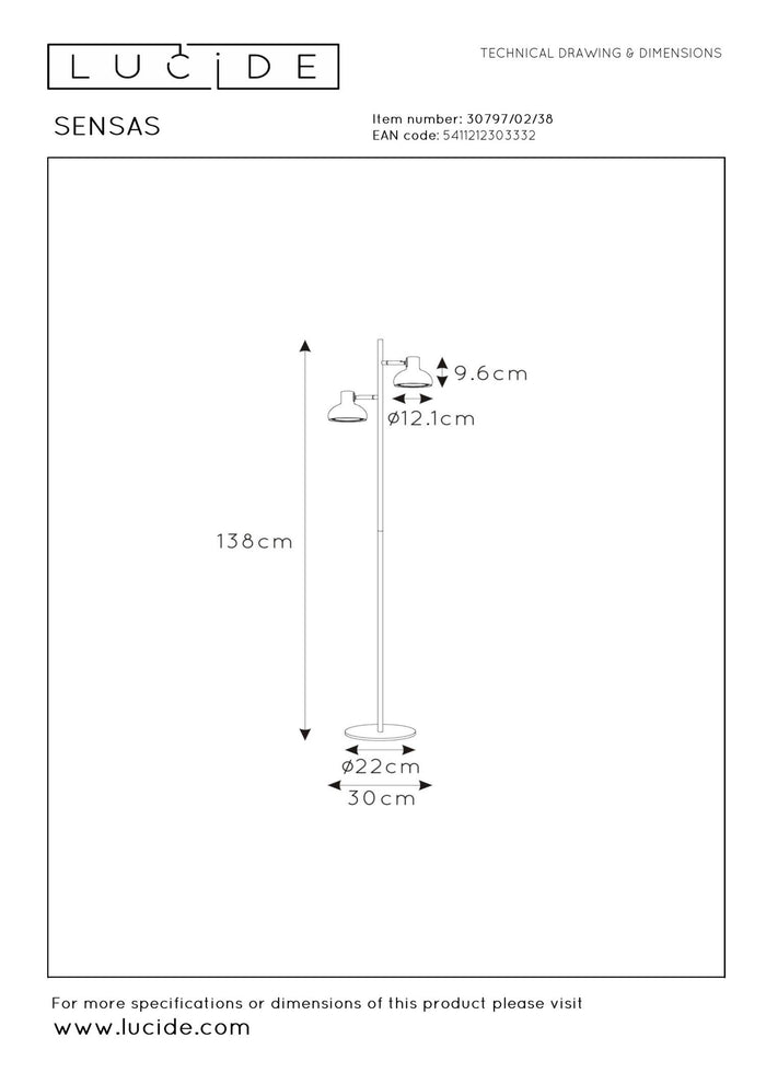 Lucide SENSAS Vloerlamp - Beige