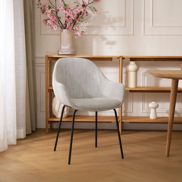 Nolon Nora-Mae Eetkamerstoel Beige Gemêleerd - Armleuning - Zwarte