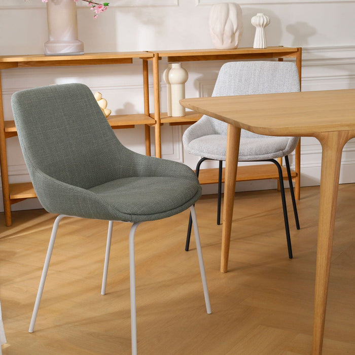 Nolon Nora-Isa Eetkamerstoel Saliegroen - Stof - Zwart Onderstel