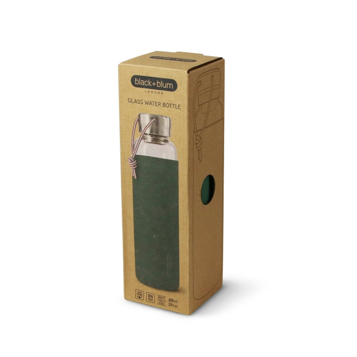Black+Blum Glazen Waterfles - 600ml - Groen
